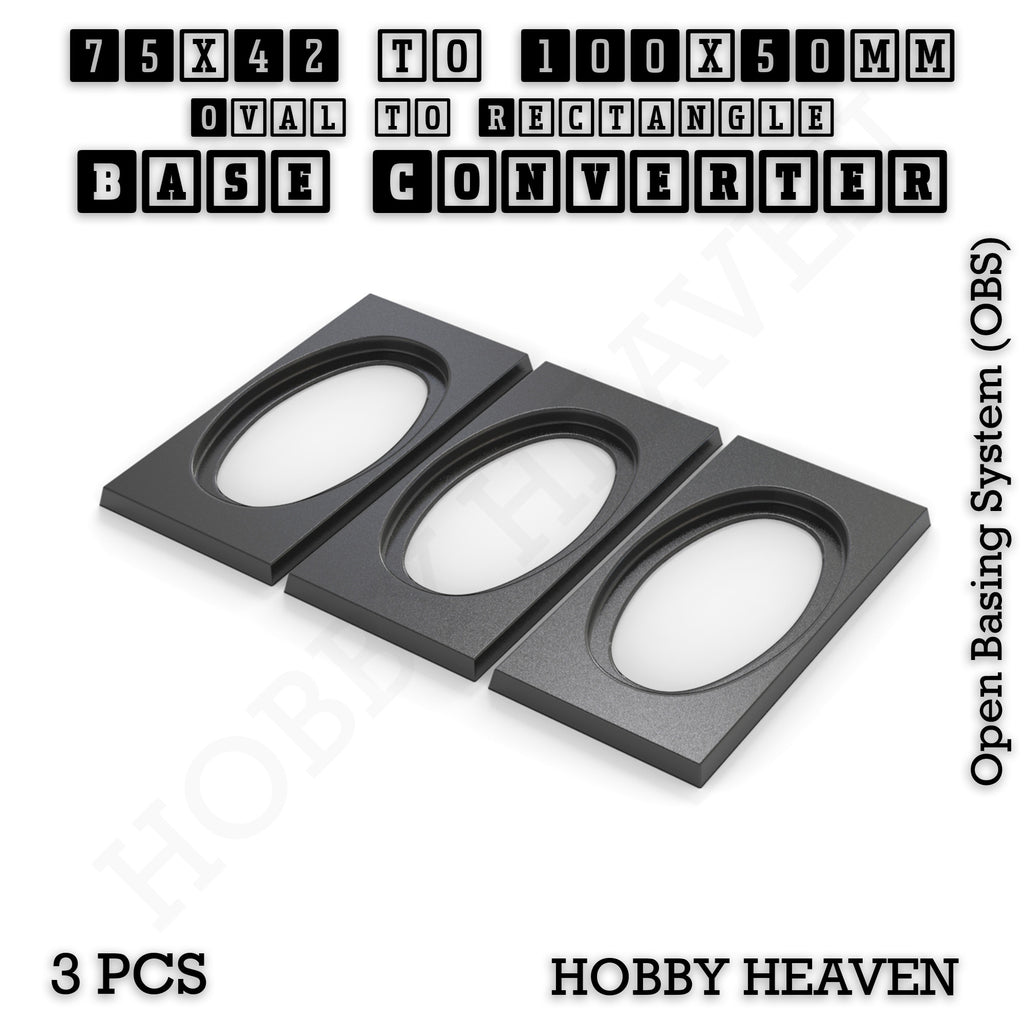 Wargaming Oval to Rectangle Base Converters – Tabletop Games | 3D Printed Tabletop Accessories