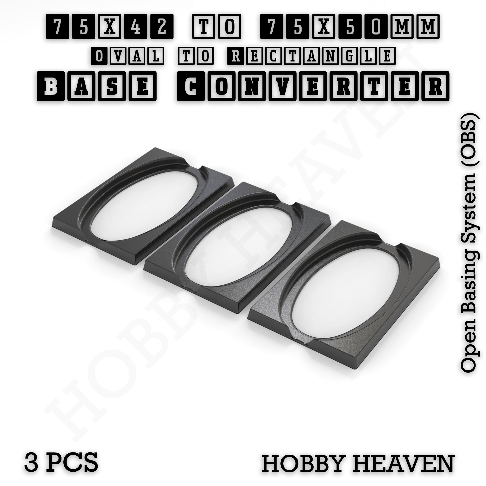 Wargaming Oval to Rectangle Base Converters – Tabletop Games | 3D Printed Tabletop Accessories