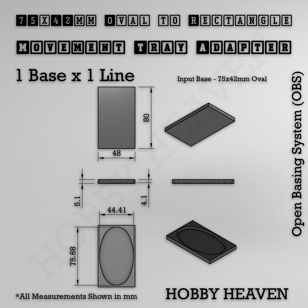Oval to Rectangle Movement Tray Adapters
