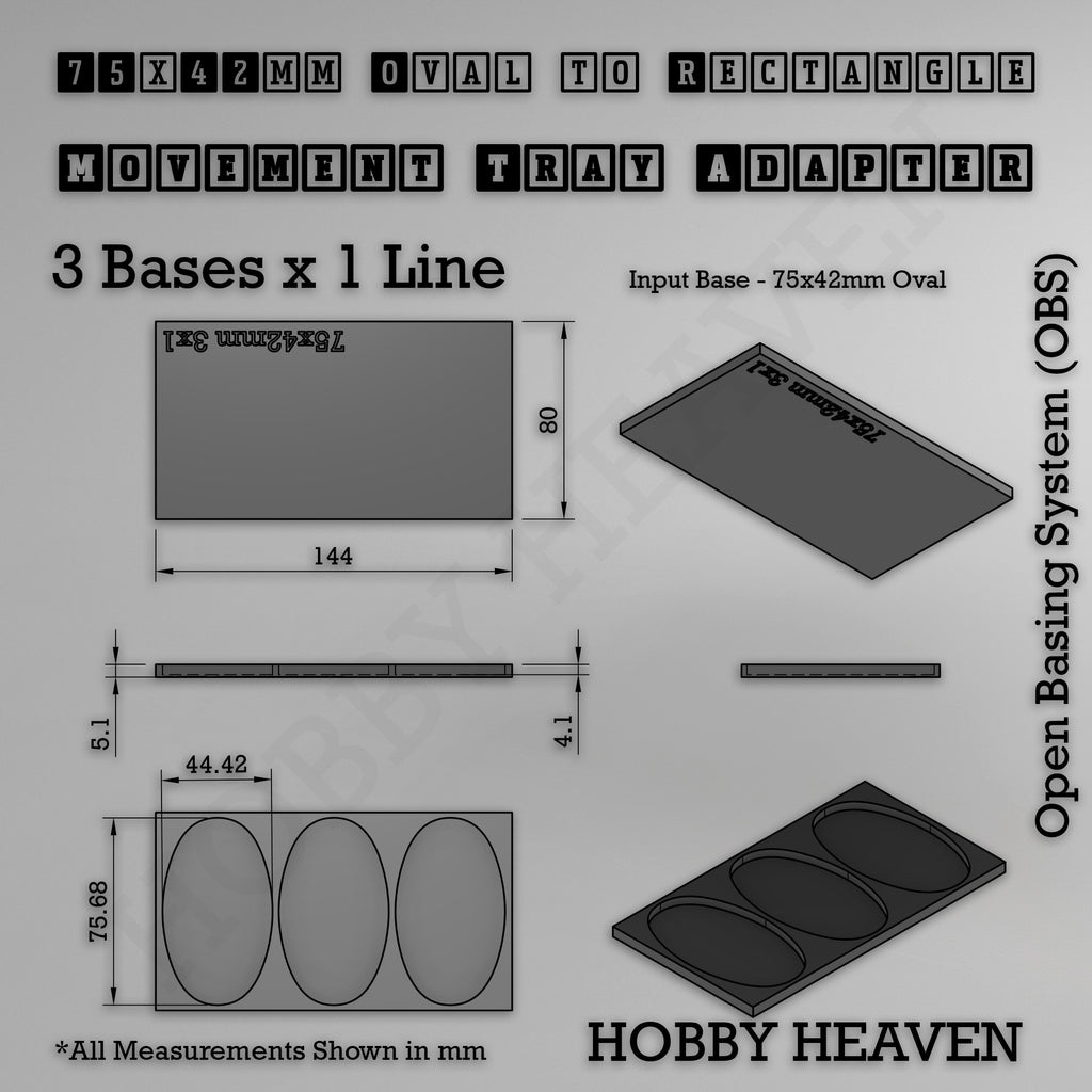 Oval to Rectangle Movement Tray Adapters