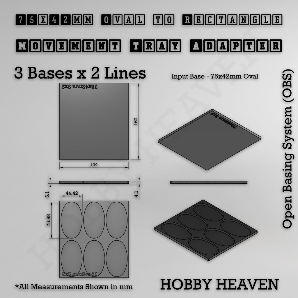 Oval to Rectangle Movement Tray Adapters
