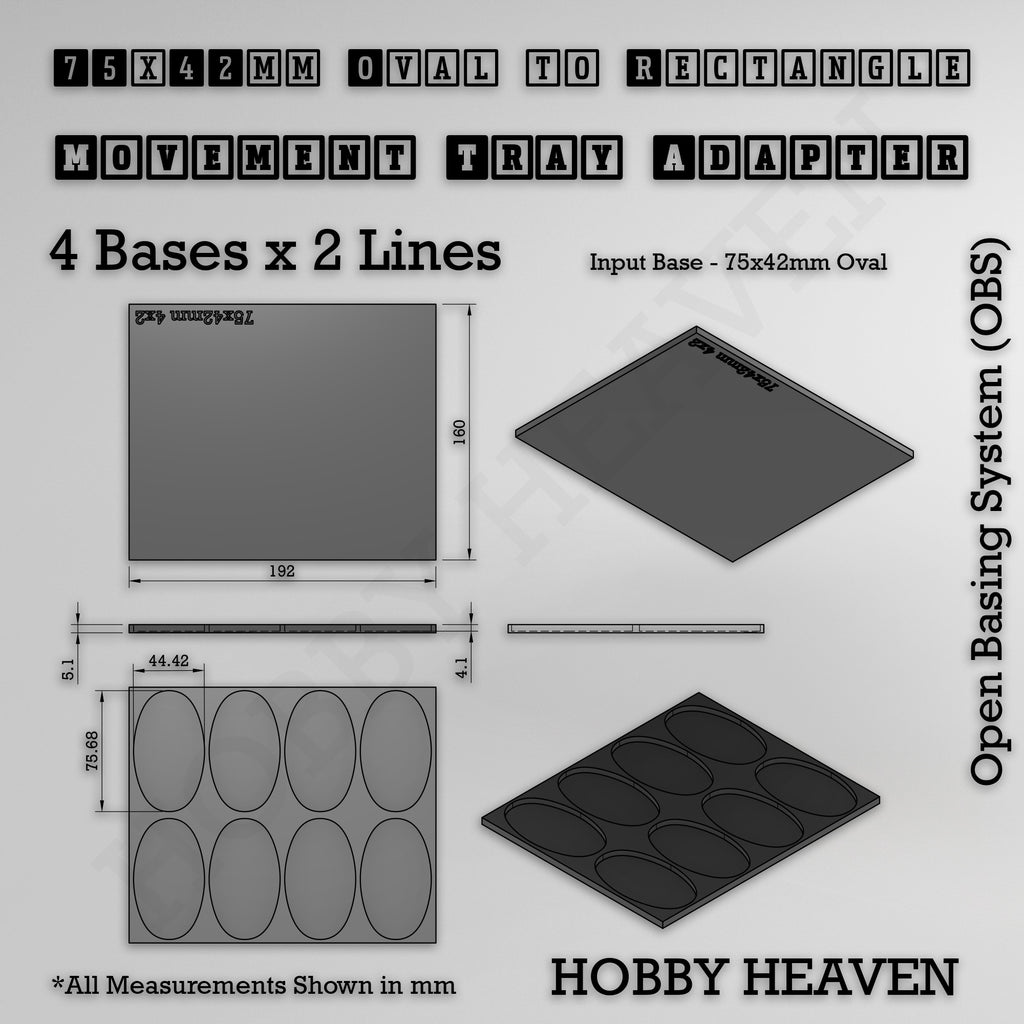 Oval to Rectangle Movement Tray Adapters