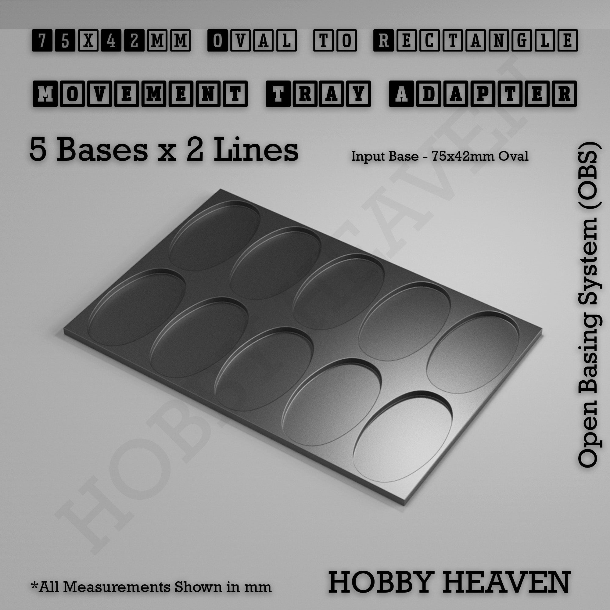 Oval to Rectangle Movement Tray Adapters