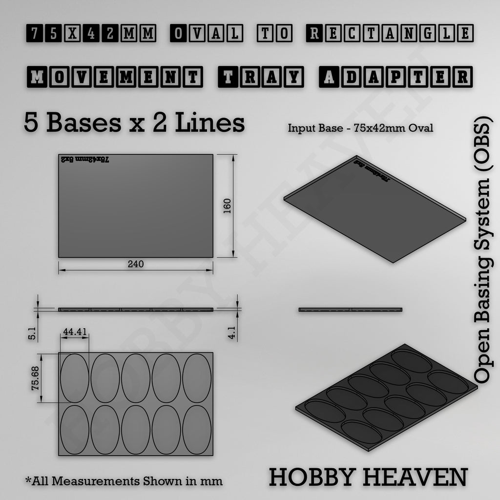 Oval to Rectangle Movement Tray Adapters