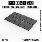 Rectangle Bases Range Sizes - 75x30mm to 125x40mm Medium Sizes 3d Print Full Range Tabletop Games
