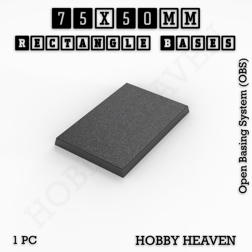 Rectangle Bases Range Sizes - 75x30mm to 125x40mm Medium Sizes 3d Print Full Range Tabletop Games