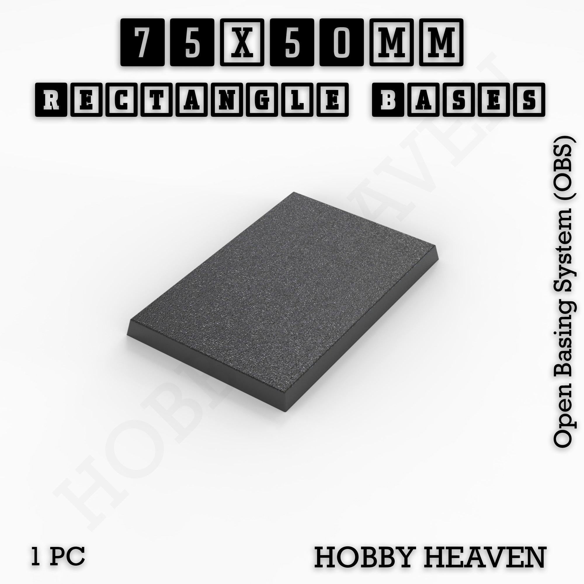 Rectangle Bases Range Sizes - 75x30mm to 125x40mm Medium Sizes 3d Print Full Range Tabletop Games