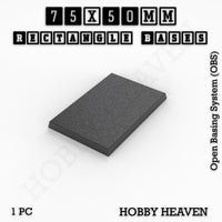 Rectangle Bases Range Sizes - 75x30mm to 125x40mm Medium Sizes 3d Print Full Range Tabletop Games
