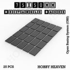 Rectangle Bases Range Sizes - 75x30mm to 125x40mm Medium Sizes 3d Print Full Range Tabletop Games