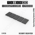 Rectangle Bases Range Sizes - 75x30mm to 125x40mm Medium Sizes 3d Print Full Range Tabletop Games