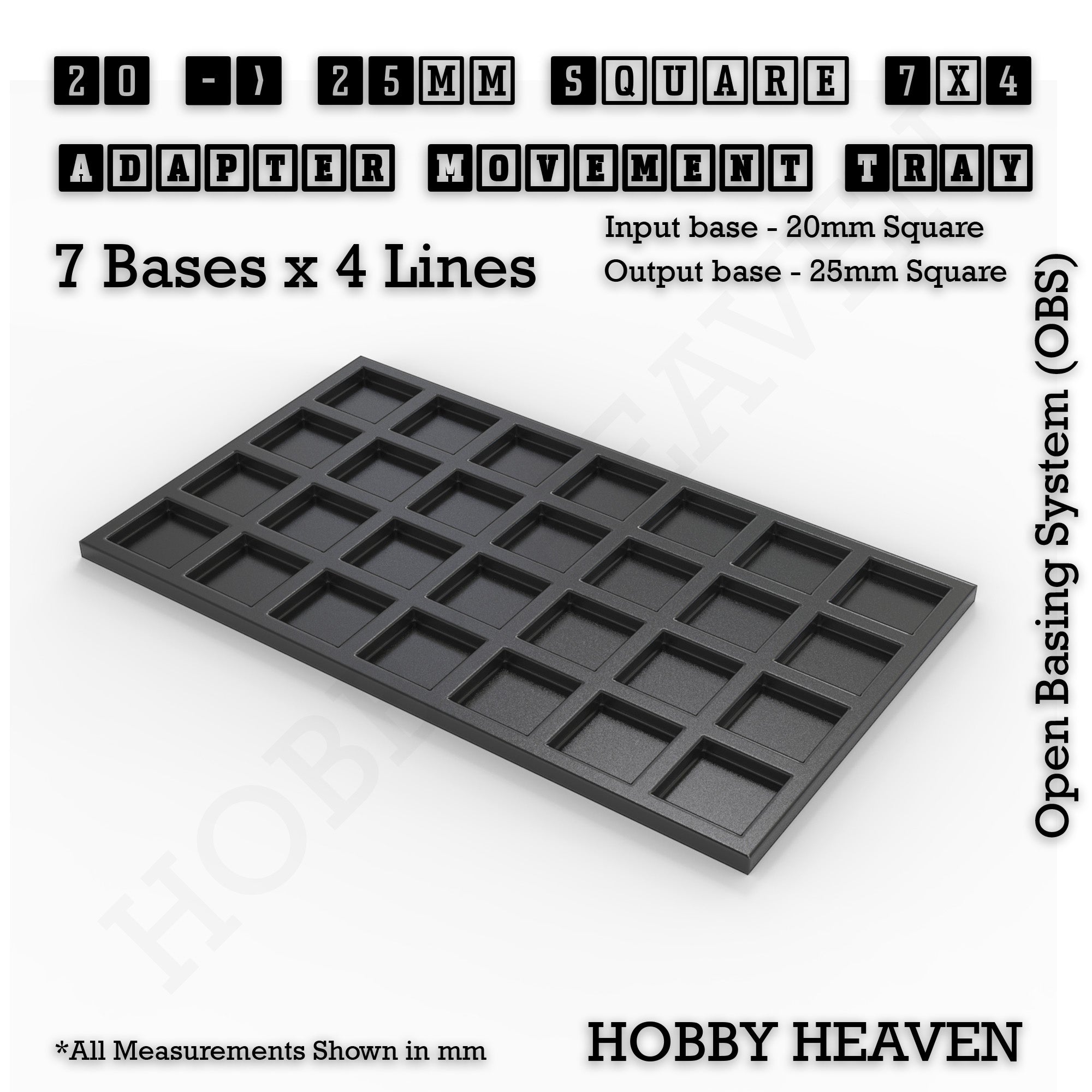 Square and Rectangle Movement Trays Adapters for Tabletop Games