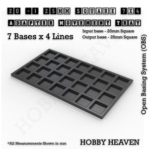 Square and Rectangle Movement Trays Adapters for Tabletop Games