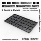 CGI render of the 25 to 30 mm square adapter, 7 × 4 formation, with 28 seats for 25 mm square bases.