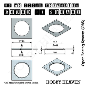 Round to Square Bases Shape and Size Converters 3d Print Full Range