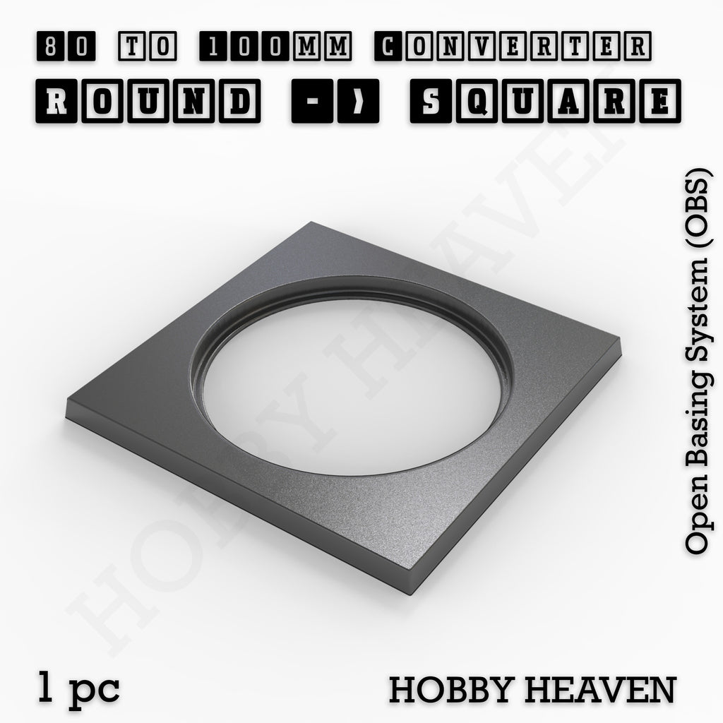 Round to Square Bases Shape and Size Converters 3d Print Full Range