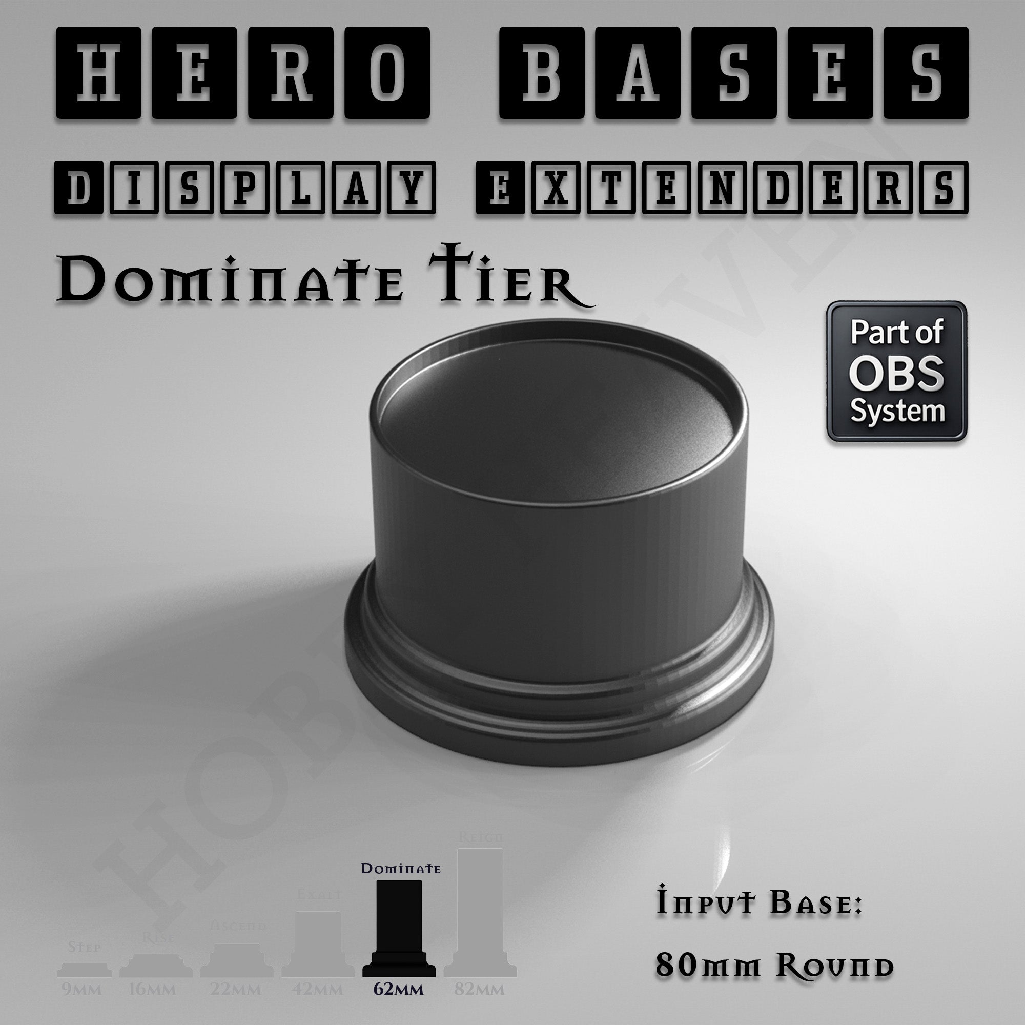 Hero Bases Display Extenders | Round and Ovals | Convert Gaming Bases to Display Bases & Plinths