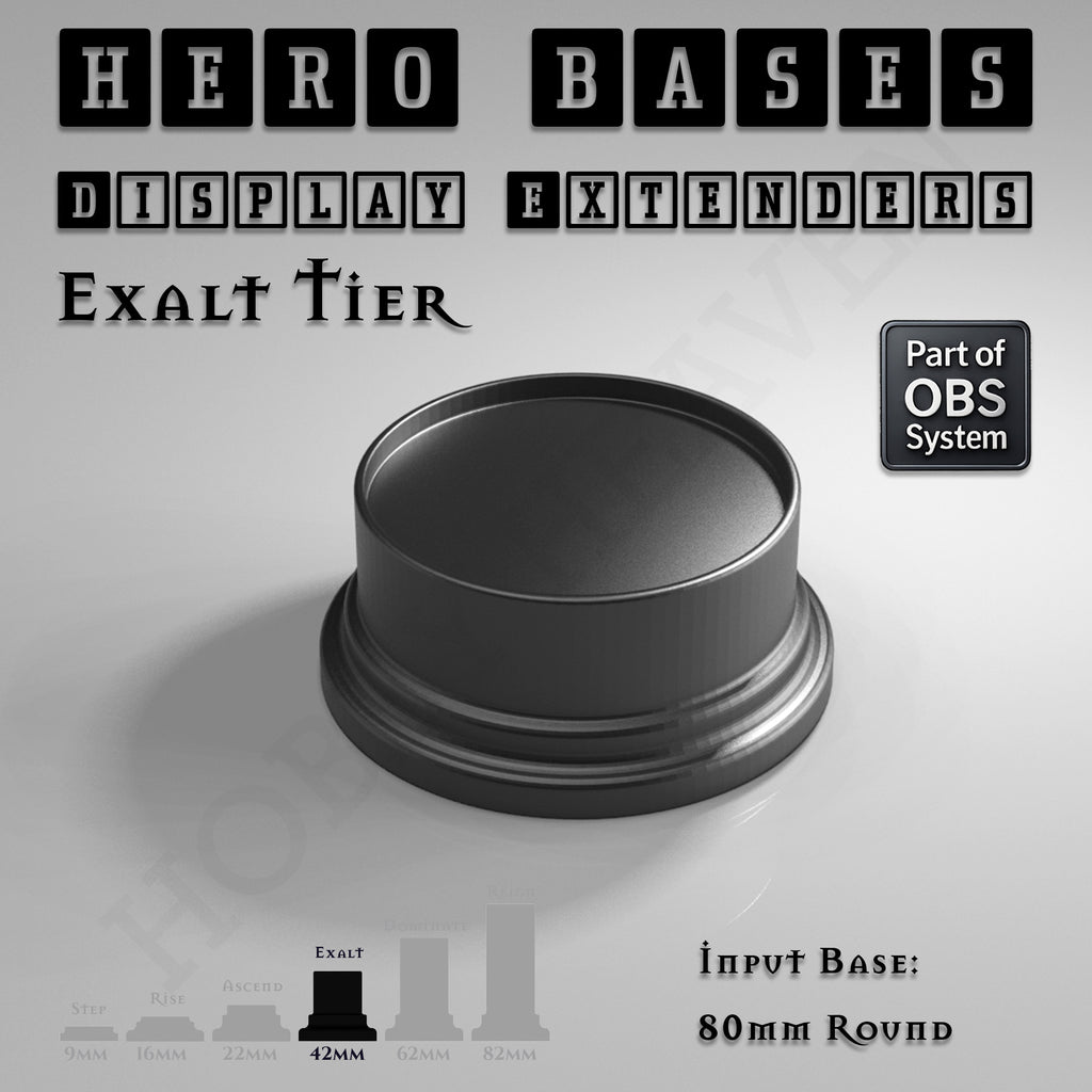Hero Bases Display Extenders | Round and Ovals | Convert Gaming Bases to Display Bases & Plinths
