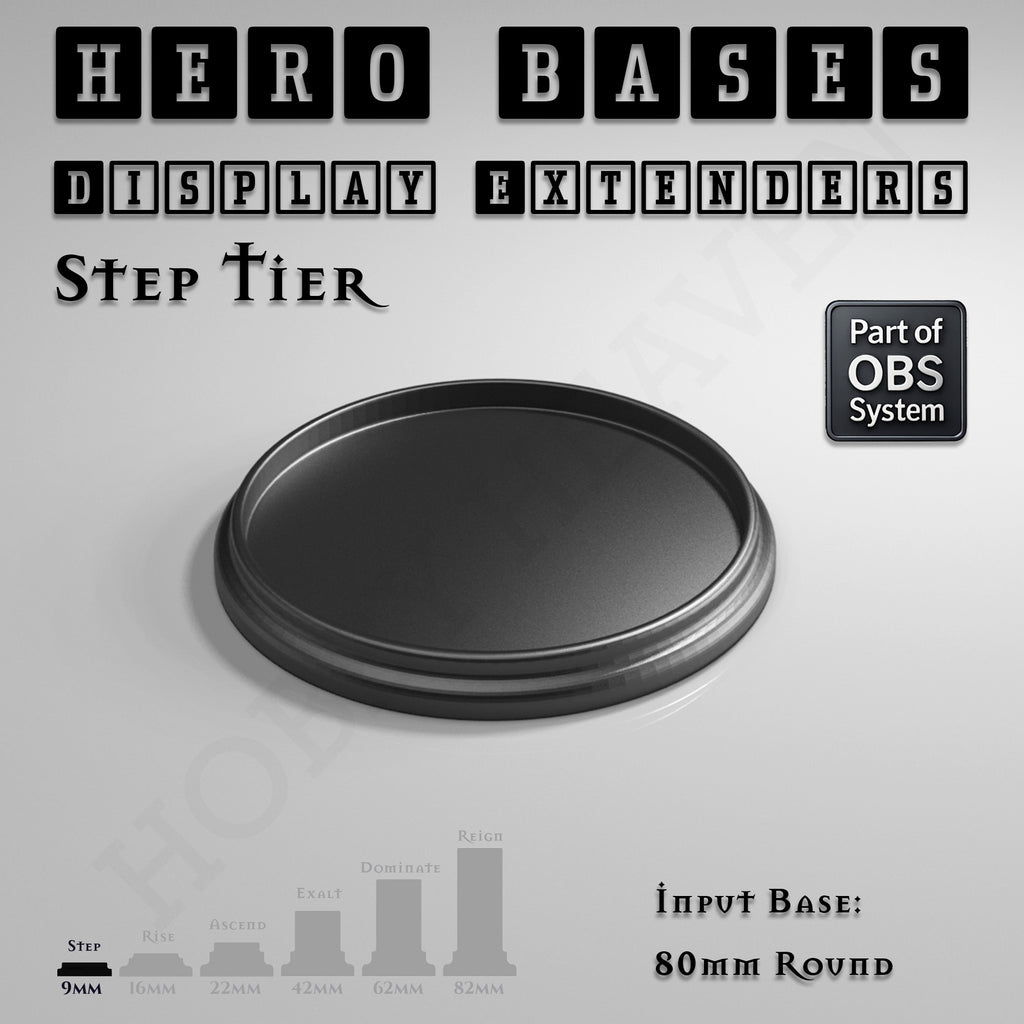 Hero Bases Display Extenders | Round and Ovals | Convert Gaming Bases to Display Bases & Plinths