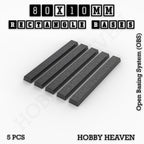 Rectangle Bases Range Sizes - 75x30mm to 125x40mm Medium Sizes 3d Print Full Range Tabletop Games