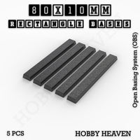 Rectangle Bases Range Sizes - 75x30mm to 125x40mm Medium Sizes 3d Print Full Range Tabletop Games