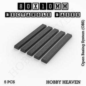 Rectangle Bases Range Sizes - 75x30mm to 125x40mm Medium Sizes 3d Print Full Range Tabletop Games
