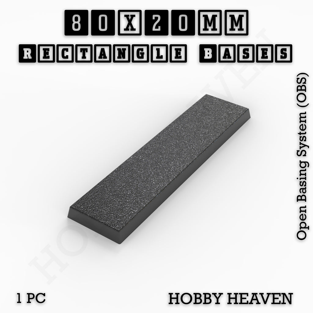 Rectangle Bases Range Sizes - 75x30mm to 125x40mm Medium Sizes 3d Print Full Range Tabletop Games