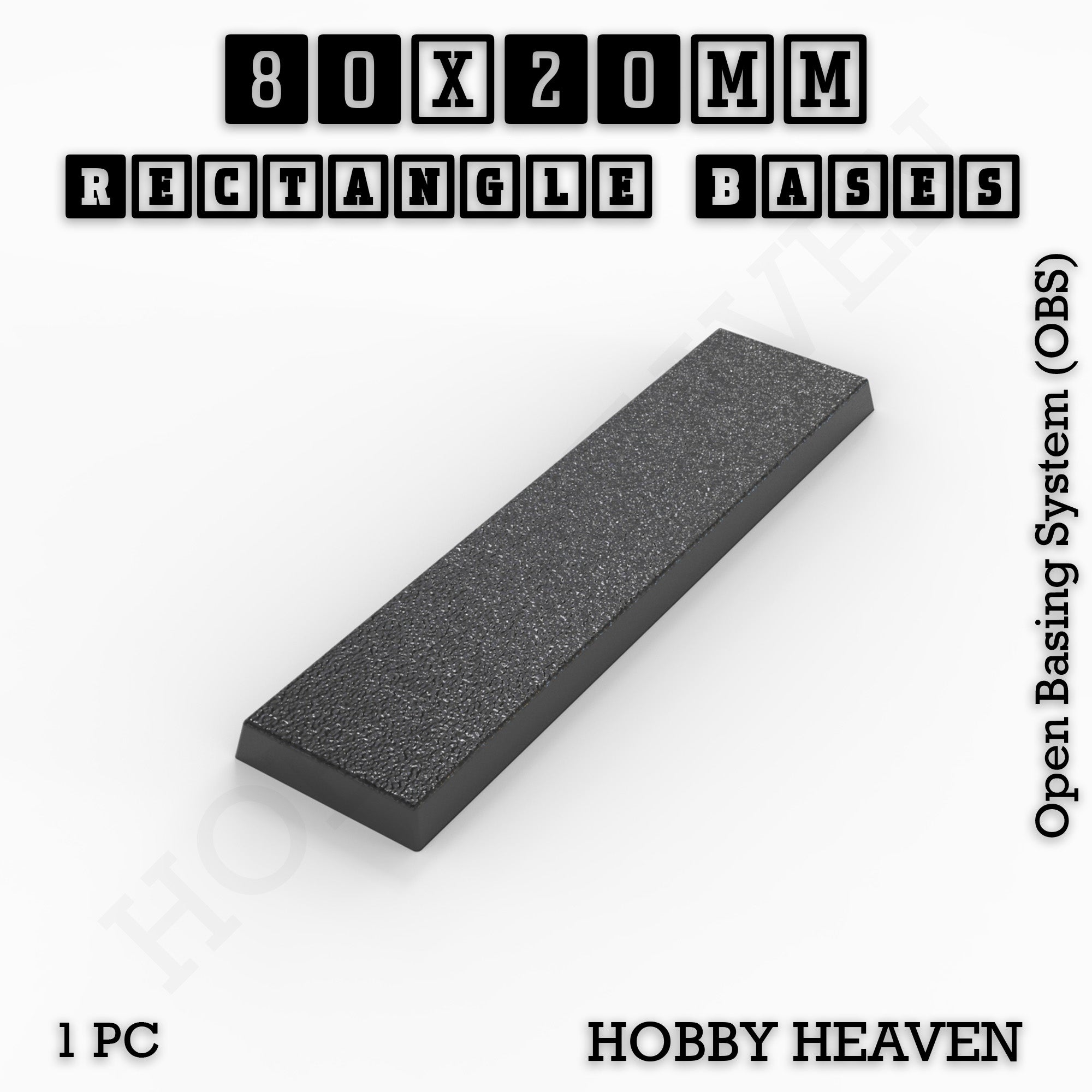 Rectangle Bases Range Sizes - 75x30mm to 125x40mm Medium Sizes 3d Print Full Range Tabletop Games