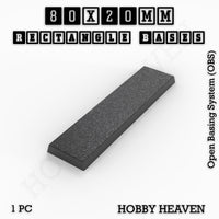 Rectangle Bases Range Sizes - 75x30mm to 125x40mm Medium Sizes 3d Print Full Range Tabletop Games
