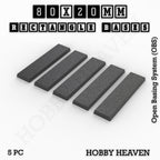 Rectangle Bases Range Sizes - 75x30mm to 125x40mm Medium Sizes 3d Print Full Range Tabletop Games