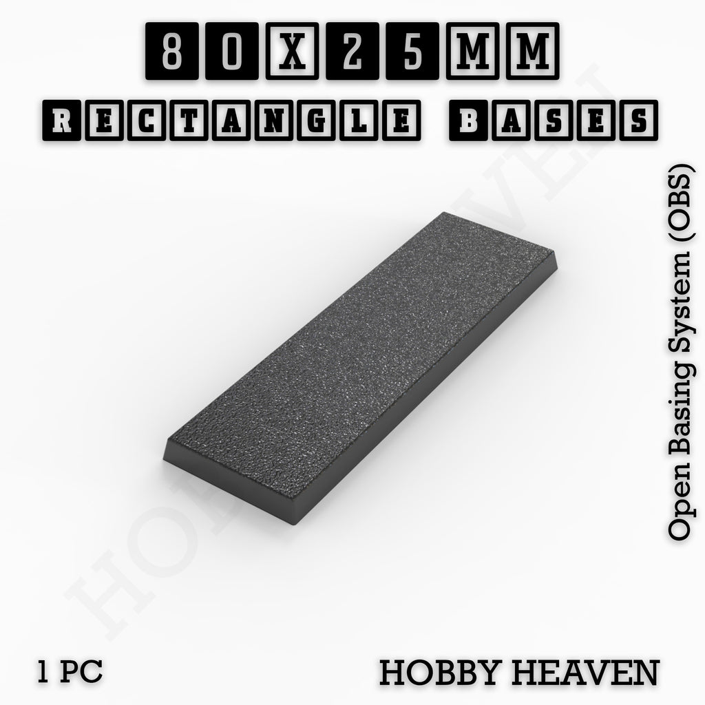 Rectangle Bases Range Sizes - 75x30mm to 125x40mm Medium Sizes 3d Print Full Range Tabletop Games