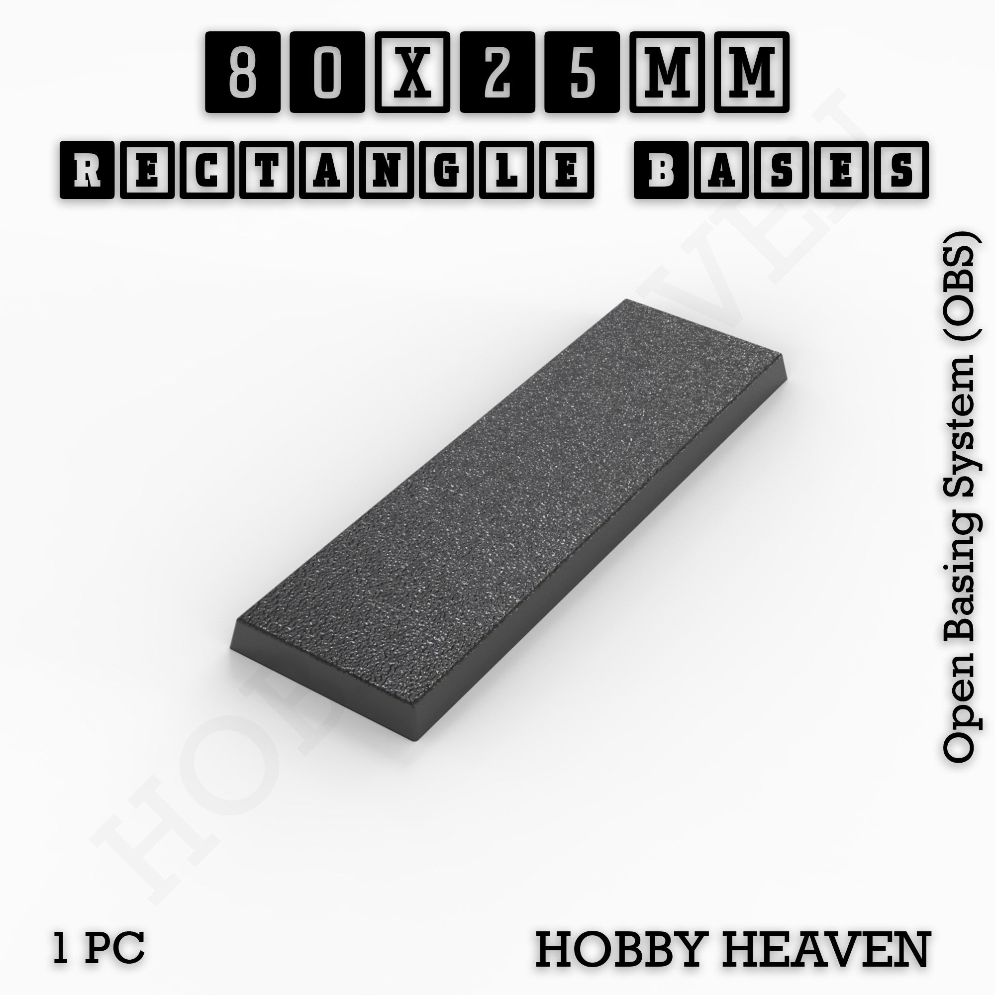 Rectangle Bases Range Sizes - 75x30mm to 125x40mm Medium Sizes 3d Print Full Range Tabletop Games