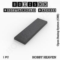 Rectangle Bases Range Sizes - 75x30mm to 125x40mm Medium Sizes 3d Print Full Range Tabletop Games
