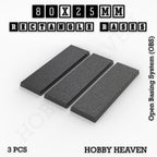 Rectangle Bases Range Sizes - 75x30mm to 125x40mm Medium Sizes 3d Print Full Range Tabletop Games