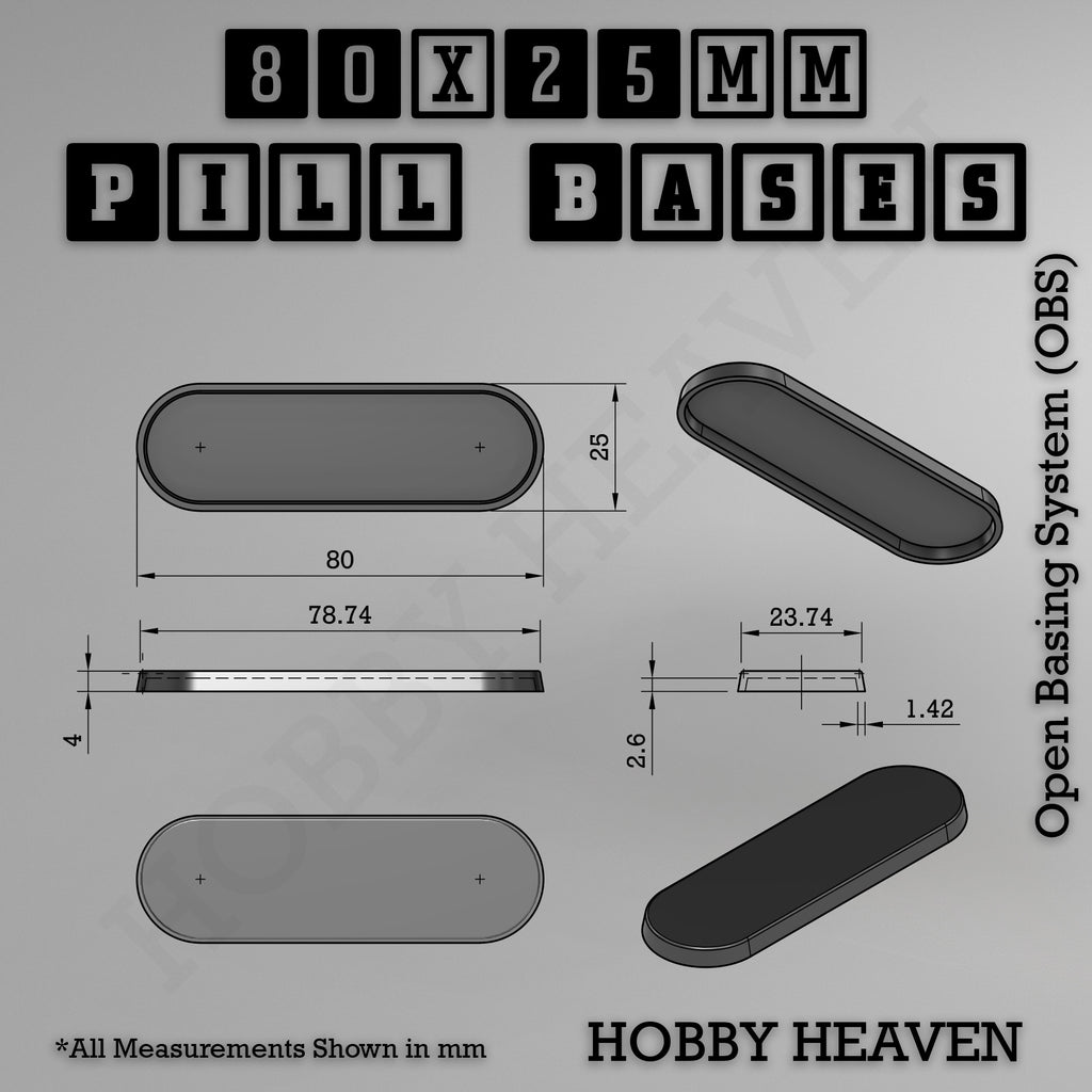 Pill Bases Range - 3d Print Full Range Tabletop Games