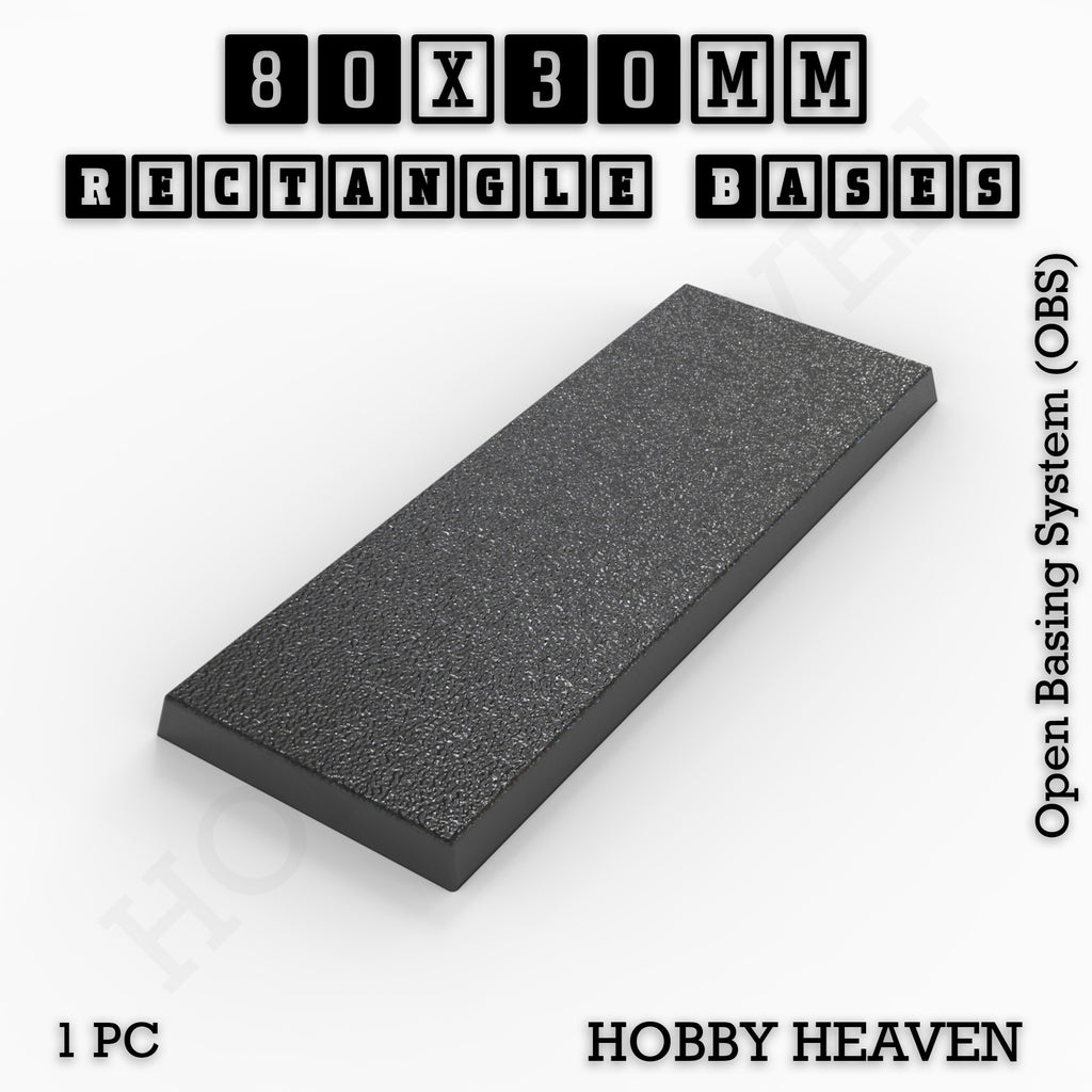 Rectangle Bases Range Sizes - 75x30mm to 125x40mm Medium Sizes 3d Print Full Range Tabletop Games