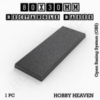 Rectangle Bases Range Sizes - 75x30mm to 125x40mm Medium Sizes 3d Print Full Range Tabletop Games