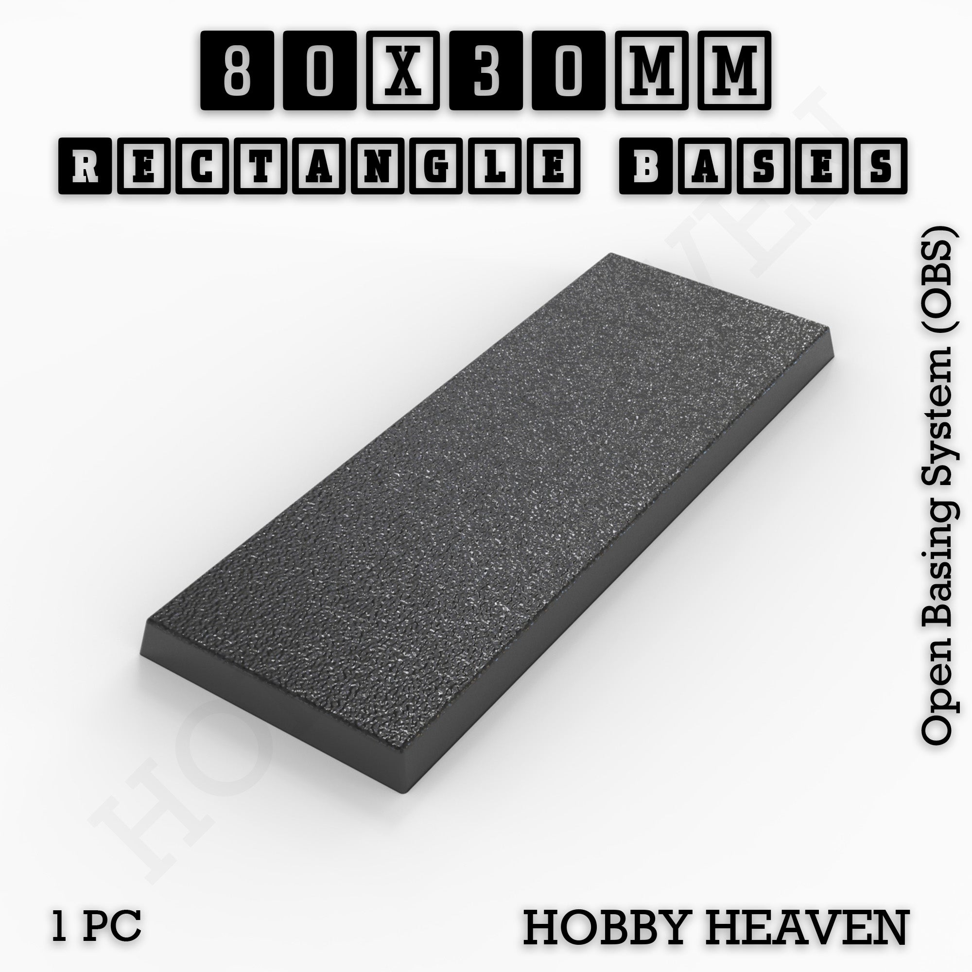 Rectangle Bases Range Sizes - 75x30mm to 125x40mm Medium Sizes 3d Print Full Range Tabletop Games