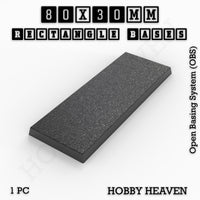 Rectangle Bases Range Sizes - 75x30mm to 125x40mm Medium Sizes 3d Print Full Range Tabletop Games
