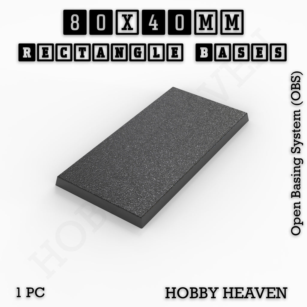 Rectangle Bases Range Sizes - 75x30mm to 125x40mm Medium Sizes 3d Print Full Range Tabletop Games