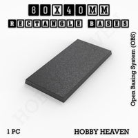 Rectangle Bases Range Sizes - 75x30mm to 125x40mm Medium Sizes 3d Print Full Range Tabletop Games
