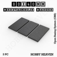 Rectangle Bases Range Sizes - 75x30mm to 125x40mm Medium Sizes 3d Print Full Range Tabletop Games
