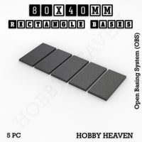 Rectangle Bases Range Sizes - 75x30mm to 125x40mm Medium Sizes 3d Print Full Range Tabletop Games
