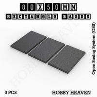 Rectangle Bases Range Sizes - 75x30mm to 125x40mm Medium Sizes 3d Print Full Range Tabletop Games
