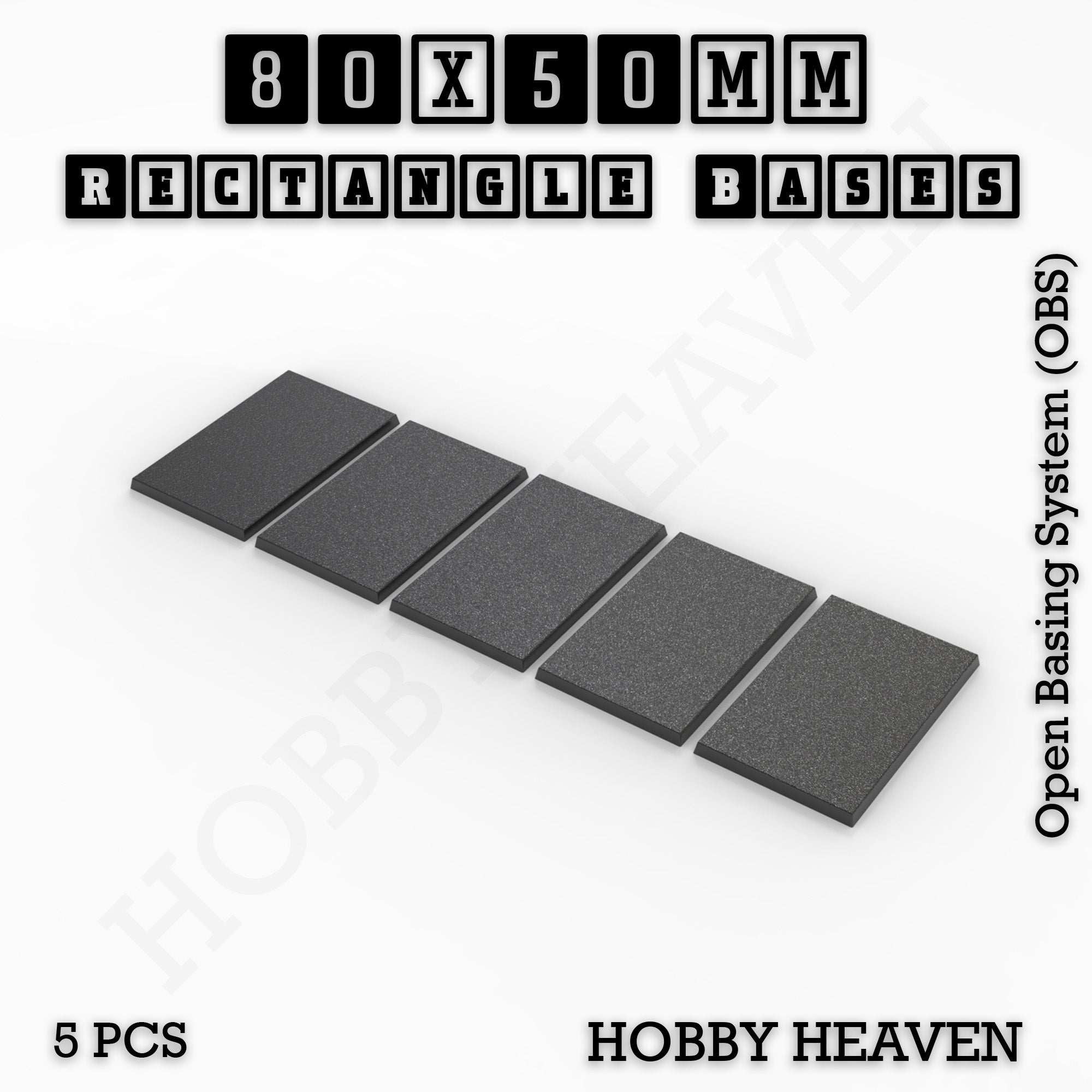 Rectangle Bases Range Sizes - 75x30mm to 125x40mm Medium Sizes 3d Print Full Range Tabletop Games