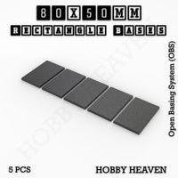 Rectangle Bases Range Sizes - 75x30mm to 125x40mm Medium Sizes 3d Print Full Range Tabletop Games
