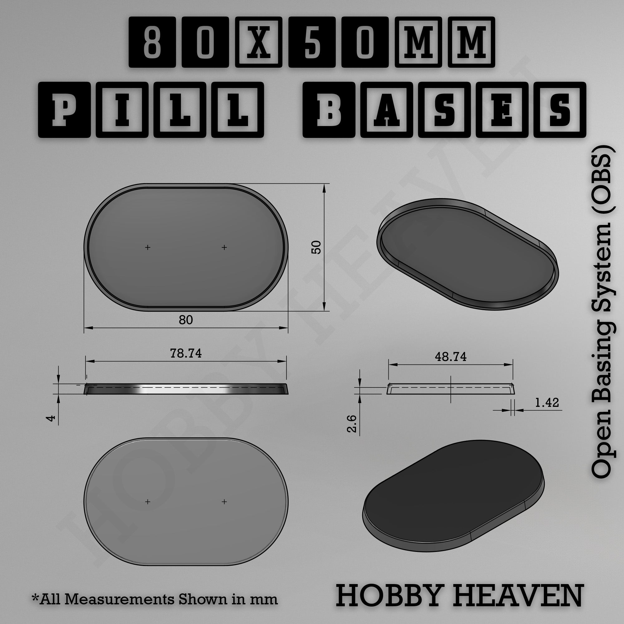 Pill Bases Range - 3d Print Full Range Tabletop Games