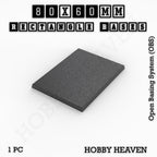 Rectangle Bases Range Sizes - 75x30mm to 125x40mm Medium Sizes 3d Print Full Range Tabletop Games