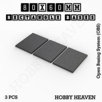 Rectangle Bases Range Sizes - 75x30mm to 125x40mm Medium Sizes 3d Print Full Range Tabletop Games
