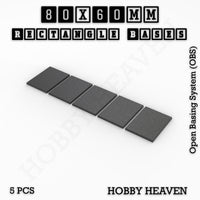 Rectangle Bases Range Sizes - 75x30mm to 125x40mm Medium Sizes 3d Print Full Range Tabletop Games
