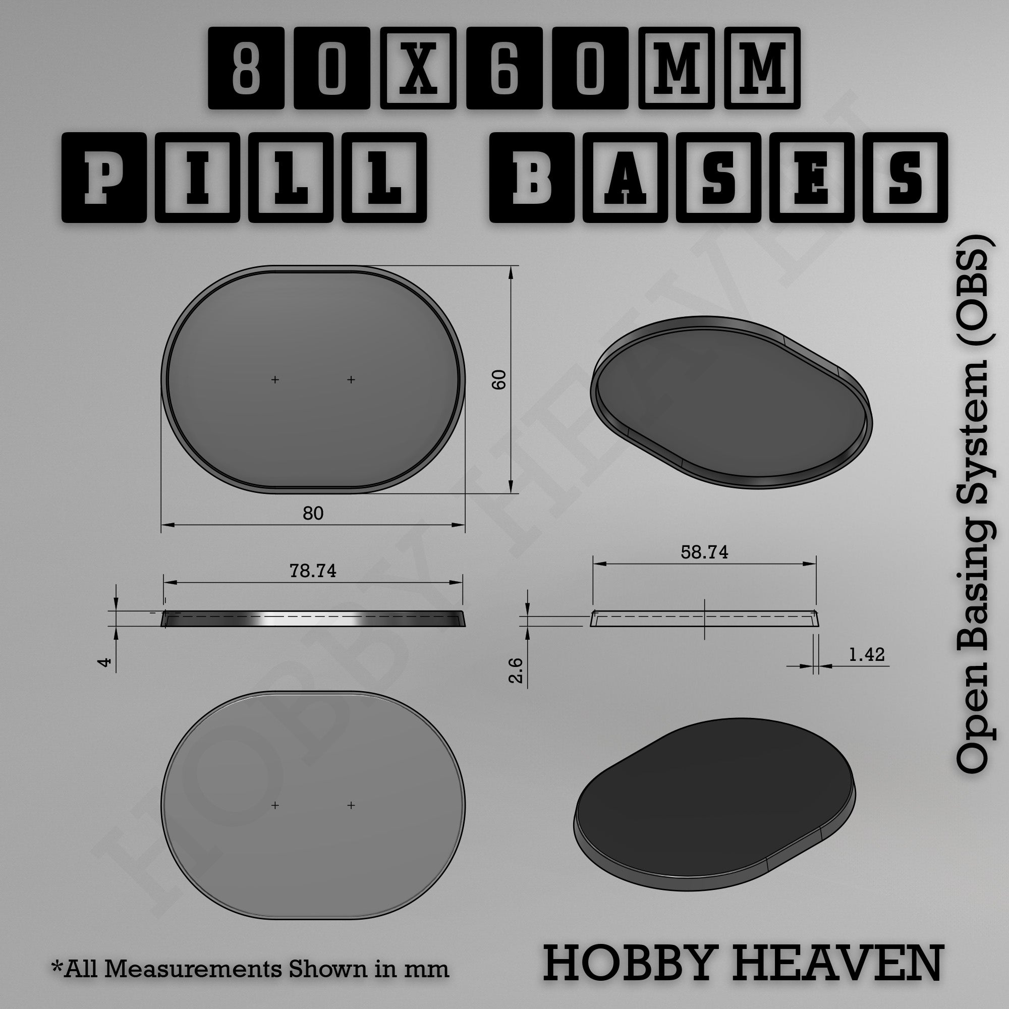 Pill Bases Range - 3d Print Full Range Tabletop Games